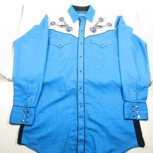 Vintage Midwest Garment Co Western Long Sleeve Snap Up Men's Shirt Size M